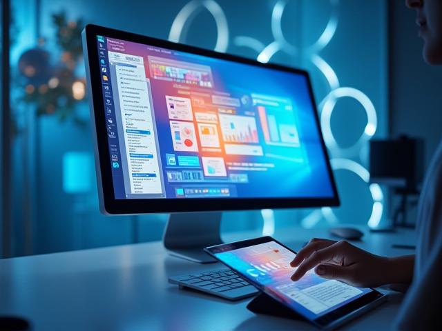 Interfaccia di un software di design grafico con elementi UI/UX